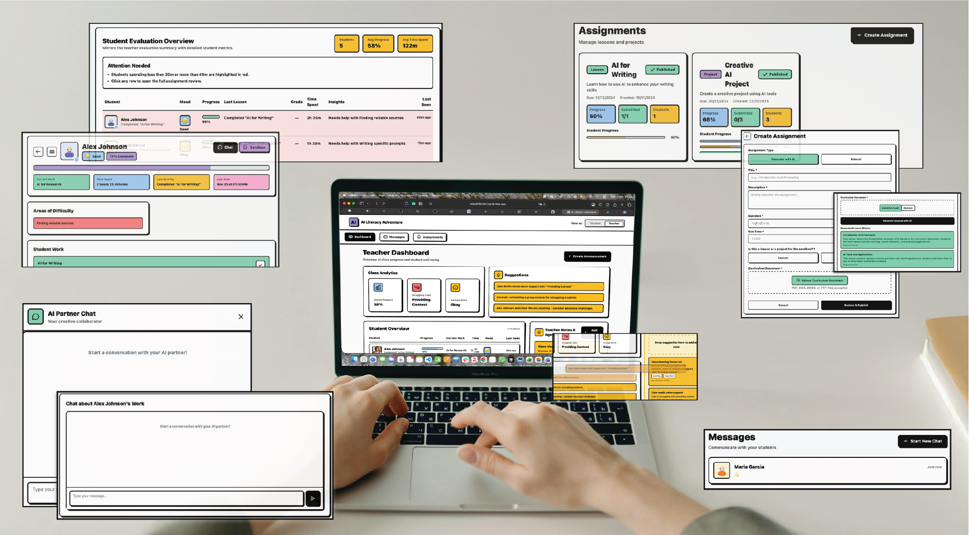 Human centred AI classroom study interface overview